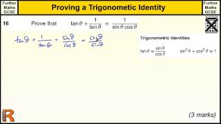 Proving a Trigonometric Indentity GCSE Further Maths revision Exam paper practice amp help [upl. by Haden26]