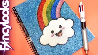 IMPRESIONANTE Cómo decorar libreta kawaii con glitter [upl. by Ardnassela]