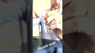 Double snell fishing knot first version fishing howtotieknot fishingaustralia fishingknot [upl. by Severn]