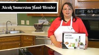 Aicok Immersion Hand Blender  4in1 Chopper Whisk and Blender  Amy Learns to Cook [upl. by Airamesor134]