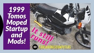 1999 Tomos Targa LX 2Stroke Moped Project  Start Up Exhaust Sound  Biturbo Exhaust  50CC [upl. by Josselyn]