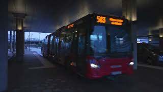 Sweden Stockholm bus 583 ride from Arlanda Airport to Märsta Train Station [upl. by Forland]