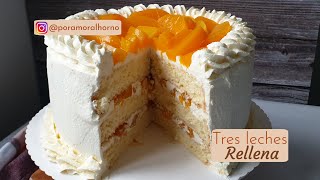 Torta tres leches rellena  receta completa paso a paso [upl. by Nrubloc]