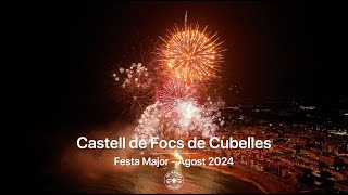 Castell de Focs de Cubelles 2024 des de laire [upl. by Emili]