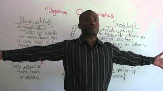 English Vocabulary  Negative Characteristics  arrogant vain snob [upl. by Nesyt]