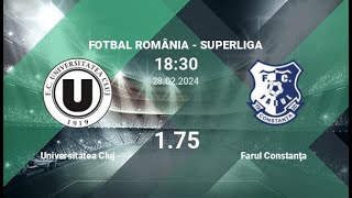 FC „U” ClujNapoca vs FC Farul Constanța  Superliga  28022024  COMENTARIU LIVE [upl. by Animrelliug357]