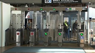 BART begins installing new fare gates at San Francisco stations to stop evaders [upl. by Akcimehs]