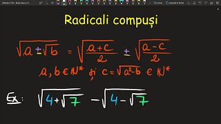 Radicali compusidubli clasa a 7 a Exercitii Formule TeorieInvata Matematica UsorMeditatii Online [upl. by Ratha68]