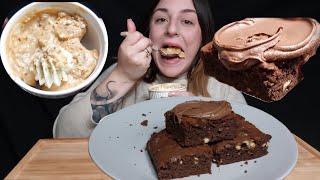 Homemade Banoffee n Chocolate Brownies  ASMR  Relaxing Eating [upl. by Marget]