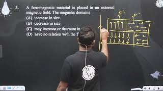 A ferromagnetic material is placed in an external magnetic field The magnetic domains [upl. by Anoif]