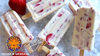 Paletas de Fresas con Crema [upl. by Hagile709]