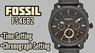 How To Setting Time and Reset Chronograph on FOSSIL FS4682 Watch  SolimBD  Watch Repair Channel [upl. by Tonkin]