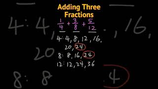 How to Add Three Fractions shorts [upl. by Hareemas689]