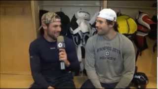 Zach Bogosian Interviews Eric Tangradi about his Movember mustache [upl. by Neelyt135]