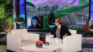 Ellen Makes Surprise Cameo During Ninja’s ‘Fortnite’ Livestream [upl. by Gard]