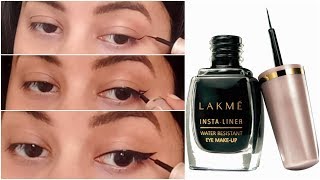 How To Apply Winged Eyeliner Using Lakme Insta Liner  Riya Beauty [upl. by Graehl]