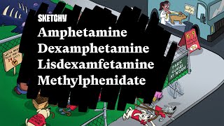 Amphetamine Dexamphetamine Lisdexamfetamine Methylphenidate Lesson Part 1  Sketchy Medical [upl. by Lenoj669]