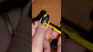 🟡⚫️💅easy nail art design nailart naildesign easynailart nailartutorial shortvideo [upl. by Piefer]