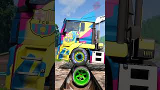 Football Team Chained Trucks vs Spinning Wheel shorts beamng beamngdrive beamngcrashes trucksvs [upl. by Aridnere790]