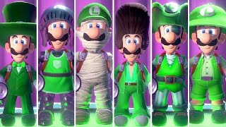 Luigis Mansion 3  All Luigi Outfits  ScareScraper Themes [upl. by Dulce]