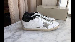 Golden Goose White Black Super Star Sneakers Review [upl. by Acinomed]