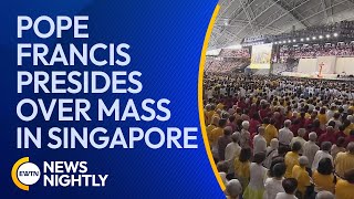 Pope Francis Presides Over Mass in Singapore Bringing Together Thousands  EWTN News Nightly [upl. by Gayla]