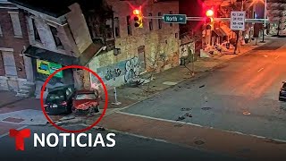 Persecución policial en Baltimore deja una víctima mortal  Noticias Telemundo [upl. by Einnok]