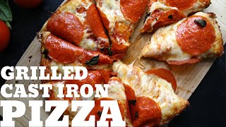 How to grill a pizza in a cast iron skillet [upl. by Roots]