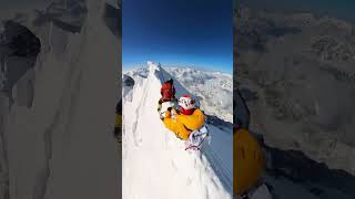 Horseback riding on the Nuptse summit ridge 📹 christiandejong everest viralvideo viralshorts [upl. by Samoht]