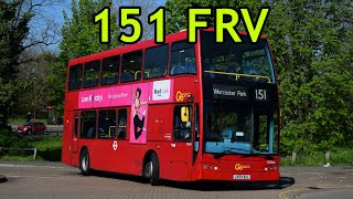 Huge Divert FULL ROUTE VISUAL  London Bus Route 151  Worcester Pk  Wallington  LX09BXL DOE42 [upl. by Henricks523]