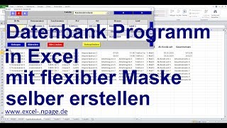 0 Datenbank Programm in Excel mit flexibler Maske selber erstellen [upl. by Coben]