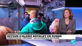 Retour dAlexeï Navalny en Russie  son arrestation provoque la colère des dirigeants occidentaux [upl. by Aninaig887]