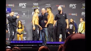 Dominick Cruz vs Pedro Munhoz  UFC 269 weighin amp staredown [upl. by Ahseim]