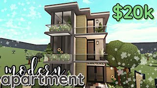 Building a Bloxburg APARTMENT Modern  Build Tutorial WITH VOICE [upl. by Kimberlyn]