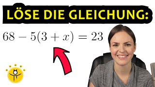 Lineare GLEICHUNGEN mit KLAMMERN lösen – viele Beispiele [upl. by Cowie679]