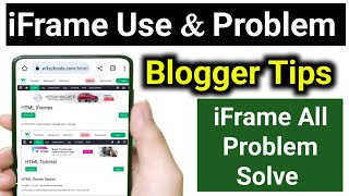 iFrame use amp iFrame all problem solve in blogger  blogger iFrame  blogger pro tips [upl. by Magdalena391]