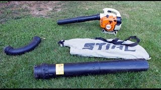 STIHL SH56C Conversion from Blower to Vac Shredder Plus Demonstration [upl. by Yddet29]