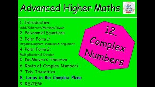 128 Complex Numbers 8 Locus in the Complex Plane  Advanced Higher Maths Lessons MrThomasMaths [upl. by Annauqal]