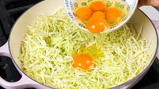 Cabbage with eggs is better than meat in this easy way Simple and delicious breakfast dinner recipe [upl. by Granville]