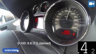 Peugeot RCZ 16 THP 240 HP Stage1 0165 kmh FAST Acceleration [upl. by Cohbath]