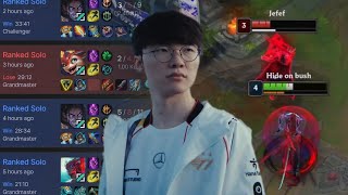 T1 Faker Last Minute Practice Before the BIG GAME  KR Pros in EUW SoloQ Best ofHighlights [upl. by Madel217]