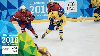 Ice Hockey  ​Womens Preliminaries  Norway vs Sweden  ​Lillehammer 2016 ​Youth Olympic Games​ [upl. by Poirer]