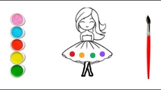 How to draw a beautiful doll step by step easy drawing for children [upl. by Weiss81]