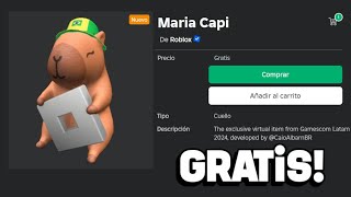 ¡RÁPIDO YA PUEDES RECLAMAR MARIA CAPIBARA GRATIS EN ROBLOX [upl. by Mowbray347]