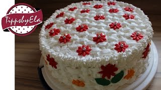 Muttertagstorte Korb Torte selber machen Anleitung Basket pattern birthday cake how to [upl. by Leiru]