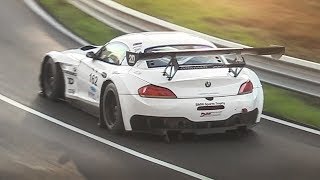 BMW Z4 GT3 racing on mountain roads  Pure 44 V8 Sound [upl. by Ecirtak]