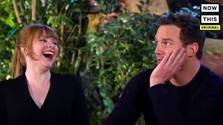 Dinosaur Trivia with Bryce Dallas Howard and Chris Pratt June 2018 — NowThis [upl. by Nairam]