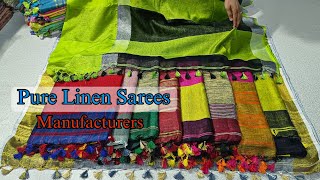 Latest Pure Linen Saree With Price Pure Linen Saree Manufacturers  Linen Saree [upl. by Zsamot]