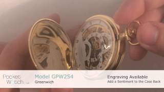 Greenwich Gold Plated Dual time Double Hunter Mechanical Pocket Watch GPW254 [upl. by Annawad]