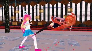 MMDMonika Vs Giffany [upl. by Nylkaj]